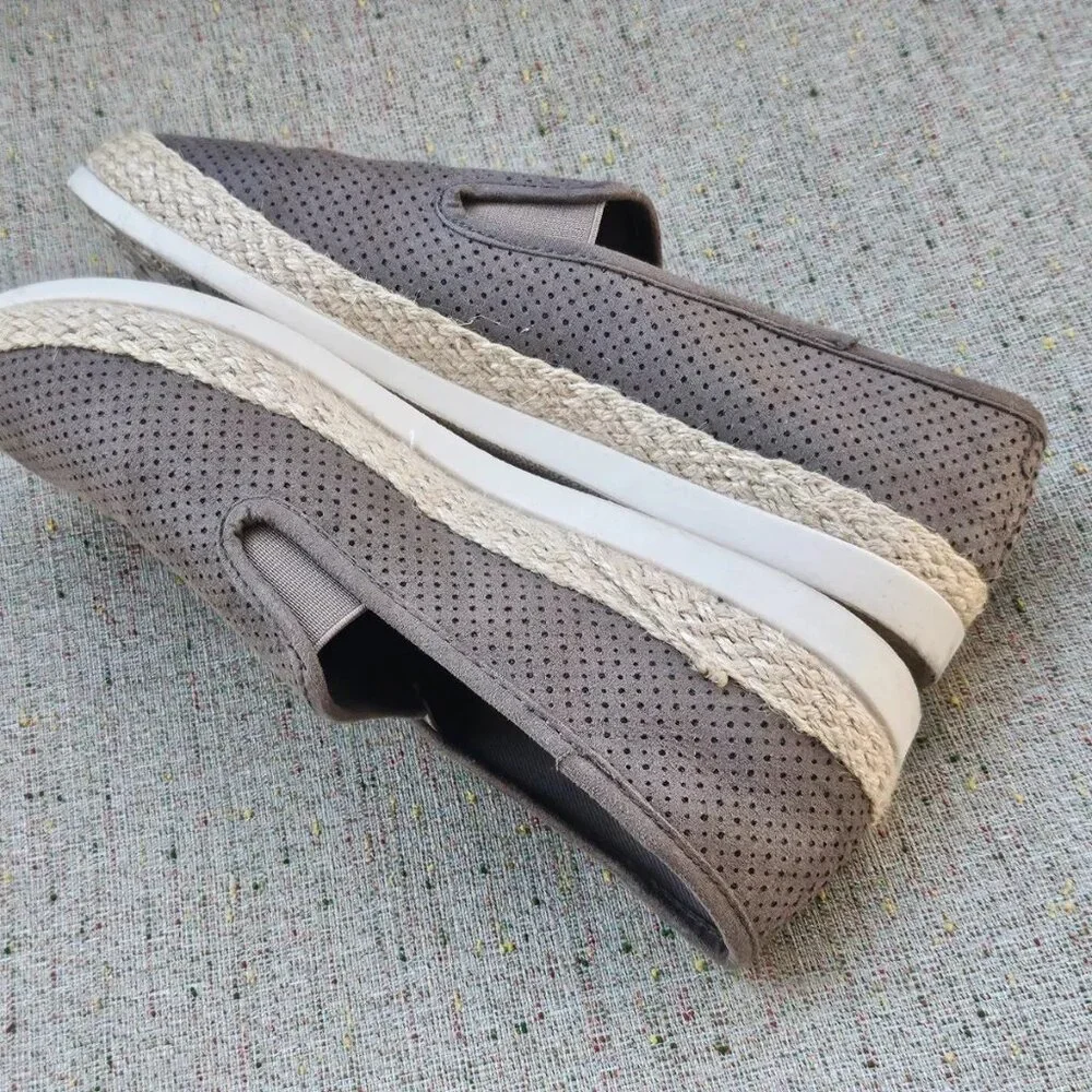 Esprit Women Shoes Espadrille Loafer Slip On Flat Gray Shoes Size 8.5M